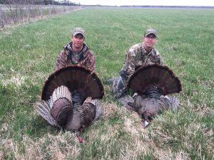 Brian "Tack" Tackaberry (left) and Shawn West (right) with their Ontario longbeards.